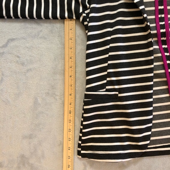 Xhilaration Black & White Striped Knit Blazer - Picture 11 of 13